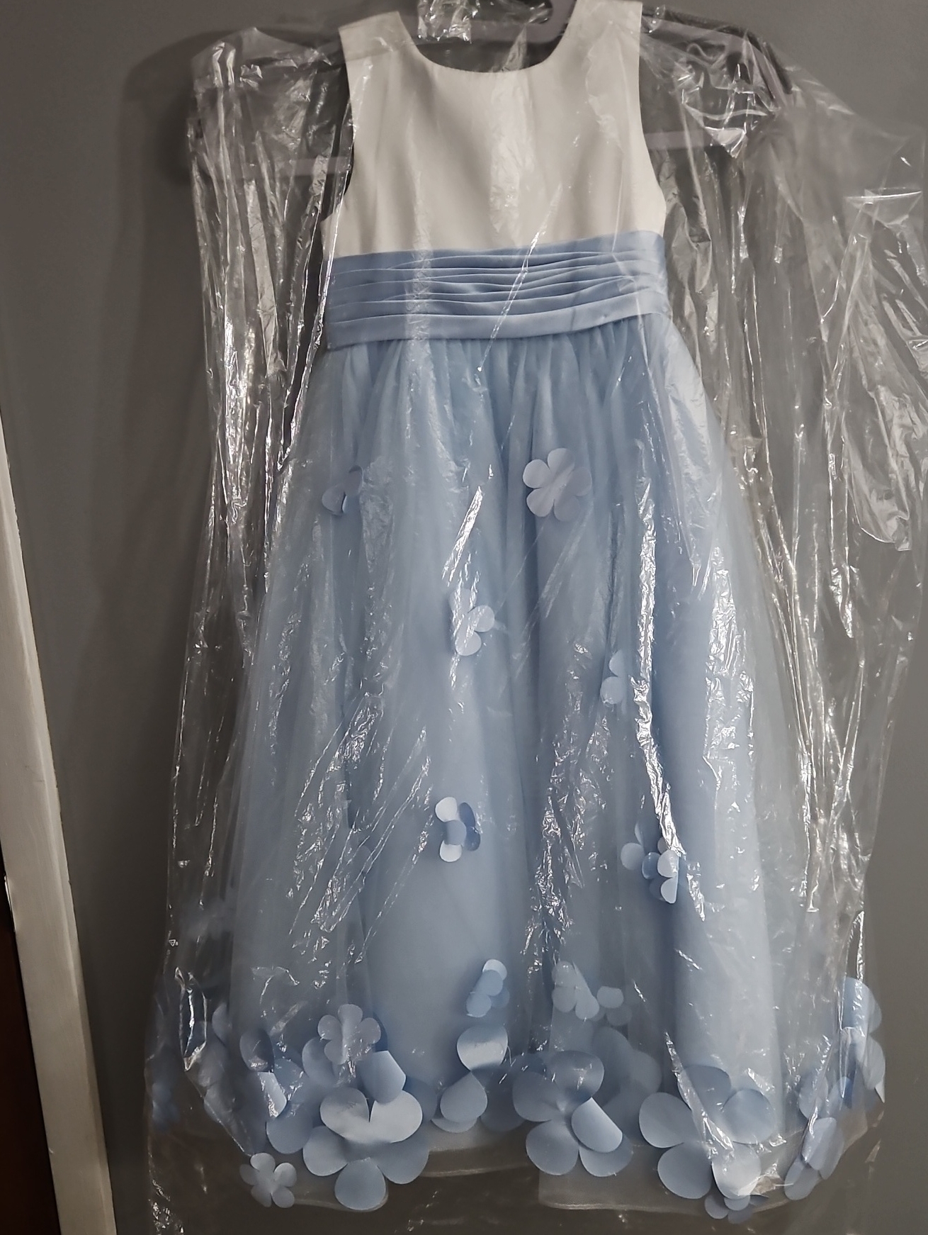 Elegant Blue Tulle Flower Kids Dress — image 4 of 8